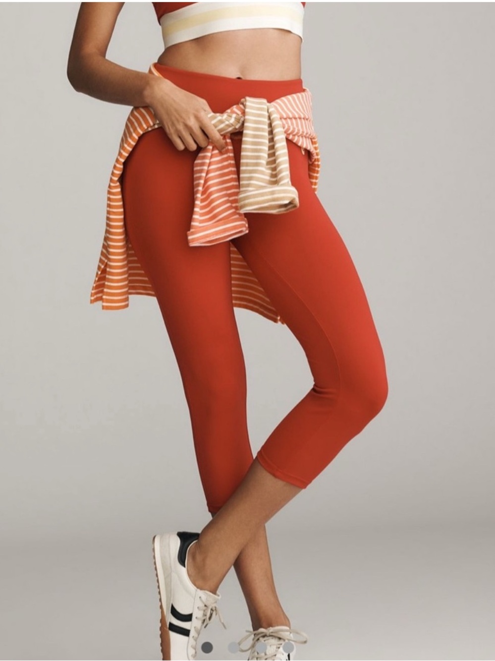 Tretorn x Anthropologie Women’s Athletic Capri Leggings in Red size L NWT